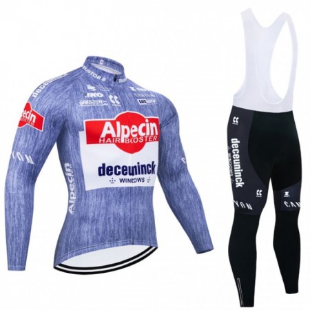 Cykeltøj Langærmet + Bib Cykelbukser 2024 Alpecin Deceuninck